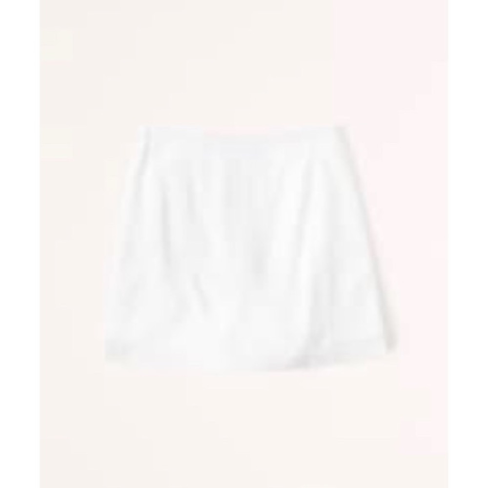 abercrombie linen-blend white mini skort
